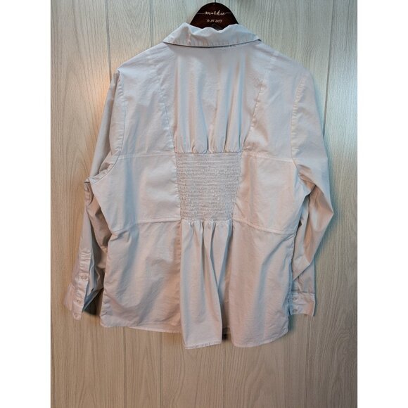 Torrid Womens Poplin Corset Detail Smocked Back Button Up Shirt Babydoll Sz 3X - Picture 3 of 7